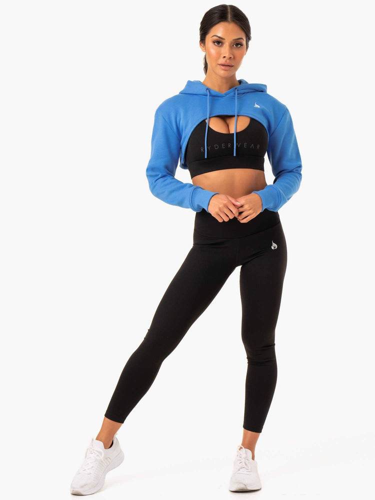 Swetry Damskie Ryderwear Women Sweaters Staples Super Crop Niebieskie | PL1557MA