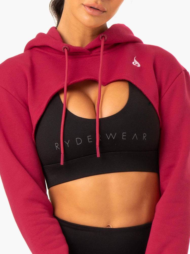 Swetry Damskie Ryderwear Women Sweaters Staples Super Crop Bordowe Czerwone | PL1560EX