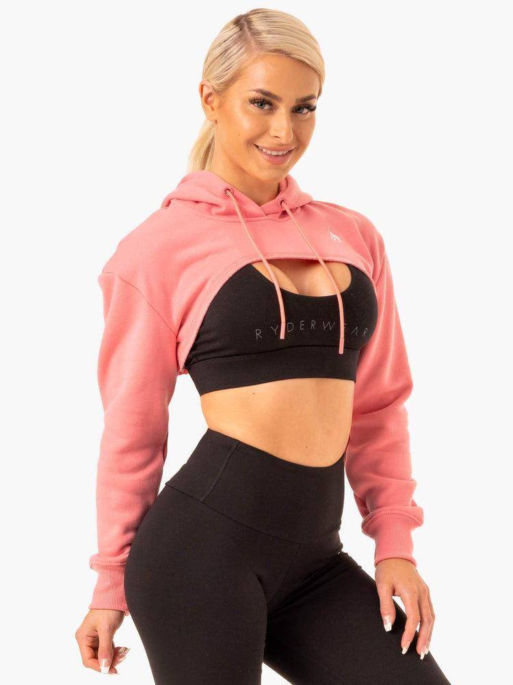 Swetry Damskie Ryderwear Women Sweaters Staples Super Crop Różowe Różowe | PL1566OR