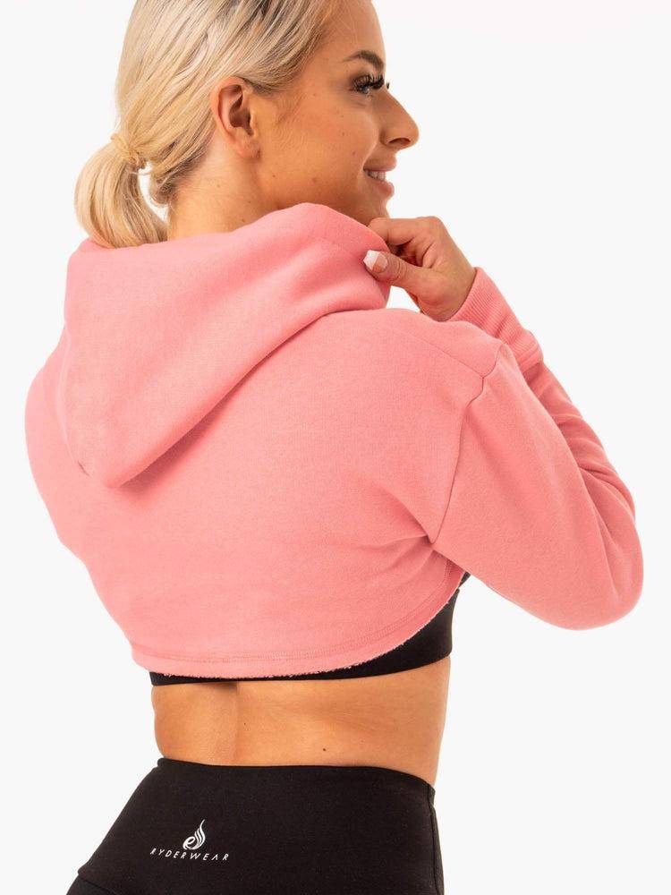 Swetry Damskie Ryderwear Women Sweaters Staples Super Crop Różowe Różowe | PL1566OR