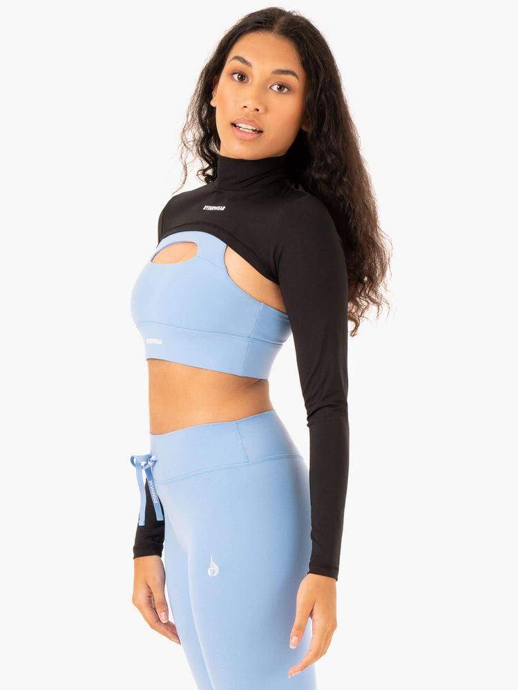 Swetry Damskie Ryderwear Women Sweaters Replay Super Crop Czarne | PL1567PQ