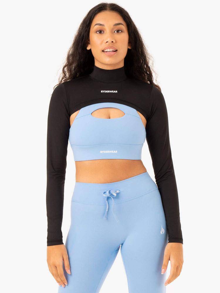 Swetry Damskie Ryderwear Women Sweaters Replay Super Crop Czarne | PL1567PQ