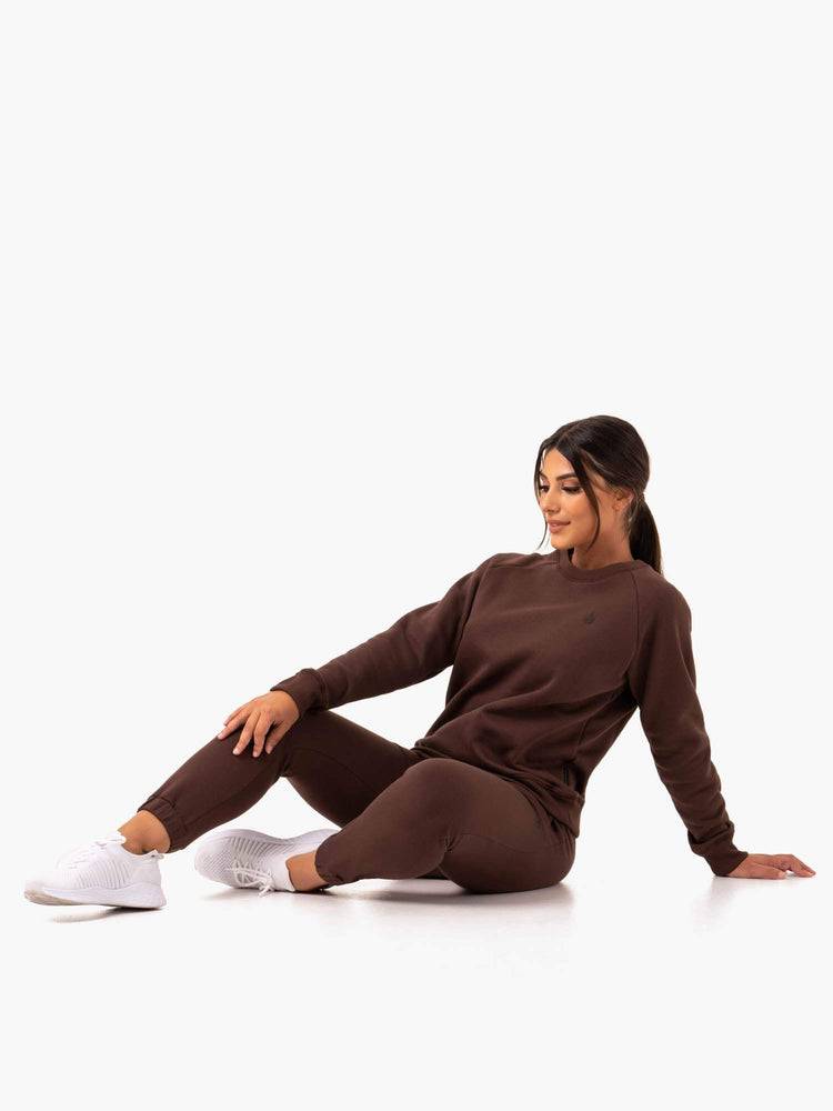 Swetry Damskie Ryderwear Women Sweaters Adapt Boyfriend Czekolada | PL1572GL