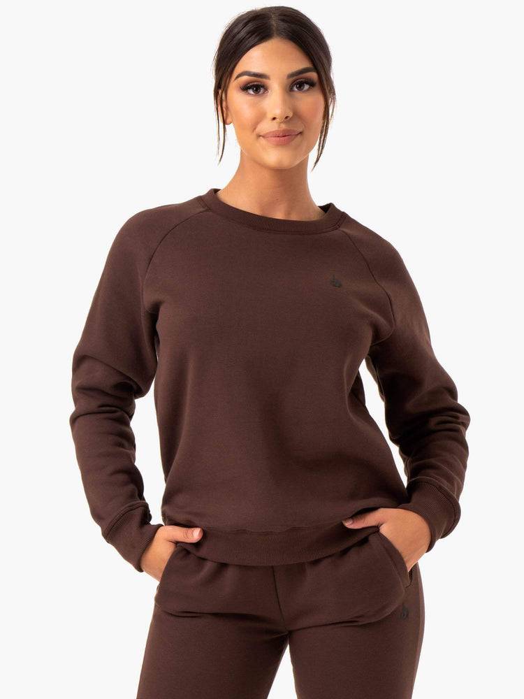 Swetry Damskie Ryderwear Women Sweaters Adapt Boyfriend Czekolada | PL1572GL