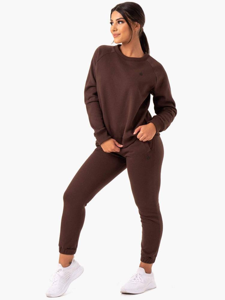 Swetry Damskie Ryderwear Women Sweaters Adapt Boyfriend Czekolada | PL1572GL