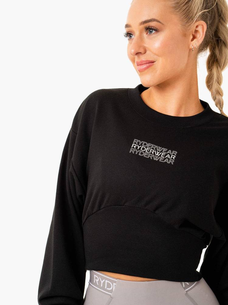 Swetry Damskie Ryderwear Women Sweaters Level Up Jumper Czarne | PL1576LH