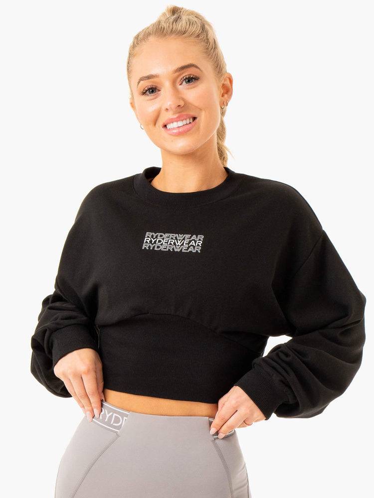 Swetry Damskie Ryderwear Women Sweaters Level Up Jumper Czarne | PL1576LH