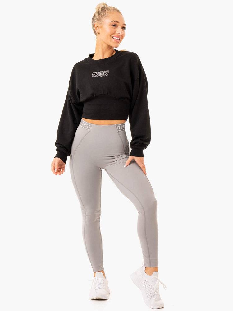 Swetry Damskie Ryderwear Women Sweaters Level Up Jumper Czarne | PL1576LH