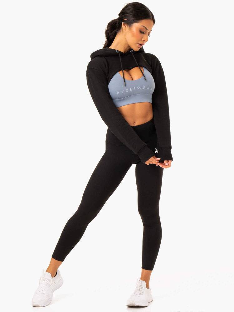 Swetry Damskie Ryderwear Women Sweaters Staples Super Crop Czarne | PL1577ZG