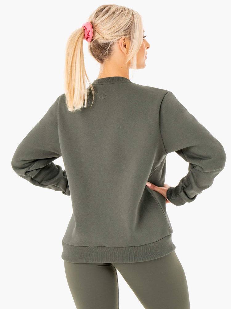 Swetry Damskie Ryderwear Women Sweaters Motion Oversized Khaki | PL1581BC