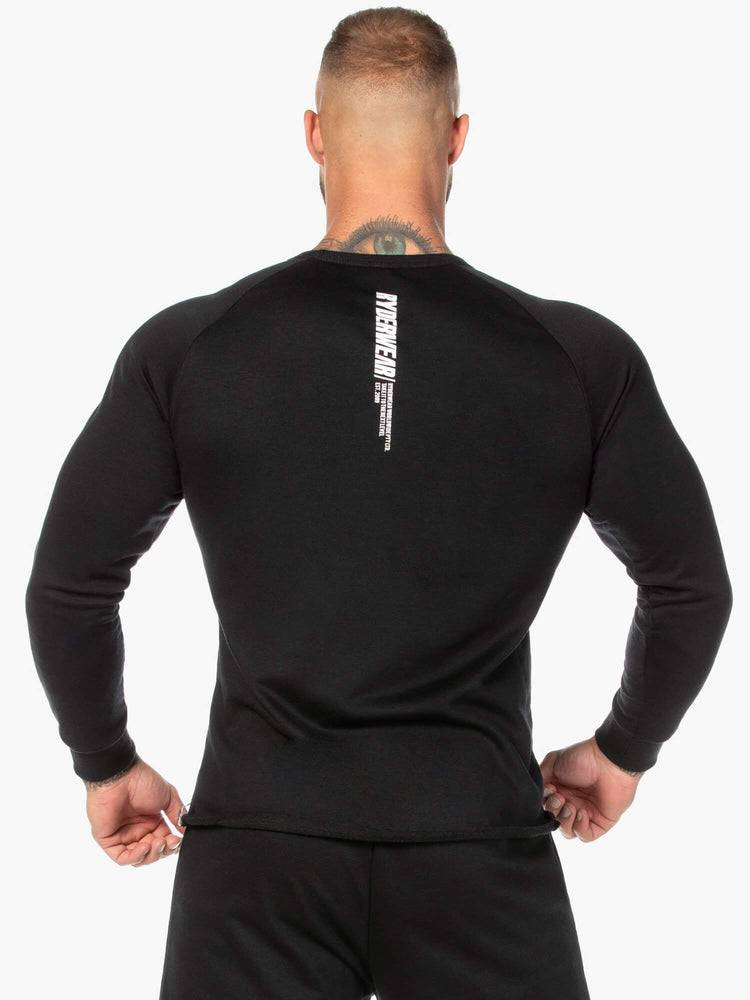 Swetry Męskie Ryderwear Men Sweaters Block Crew Neck Czarne Białe | PL2844IS