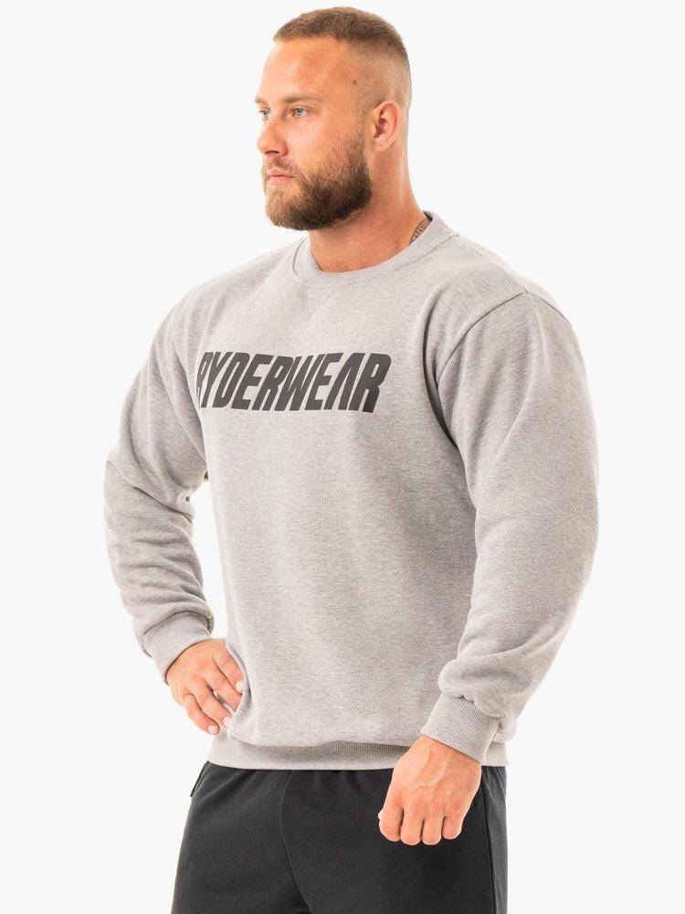 Swetry Męskie Ryderwear Men Sweaters Ease Fleece Pullover Szare | PL2842PQ