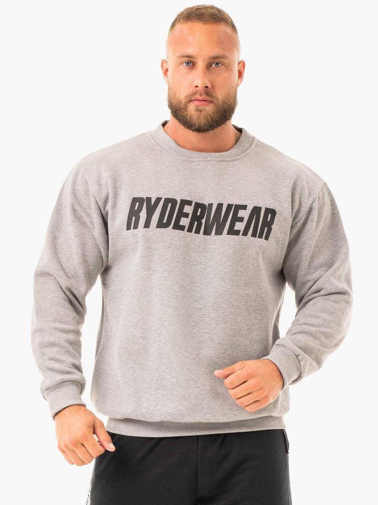 Swetry Męskie Ryderwear Men Sweaters Ease Fleece Pullover Szare | PL2842PQ