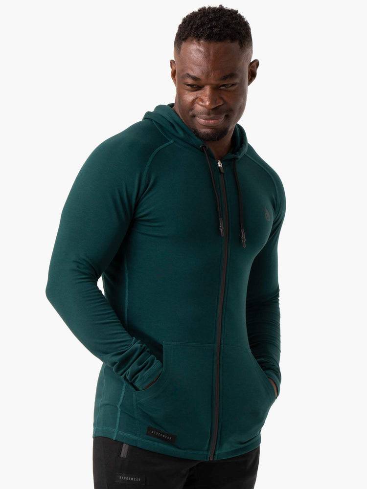 Swetry Męskie Ryderwear Men Sweaters Endurance Zip Up Jacket Zielone | PL2840SO