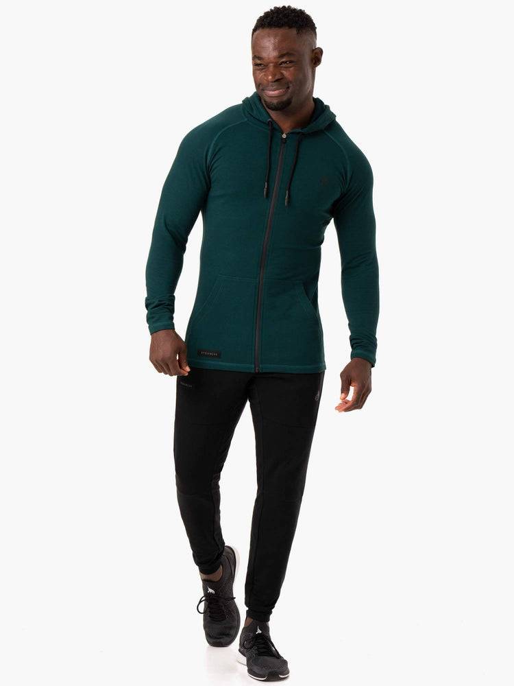 Swetry Męskie Ryderwear Men Sweaters Endurance Zip Up Jacket Zielone | PL2840SO