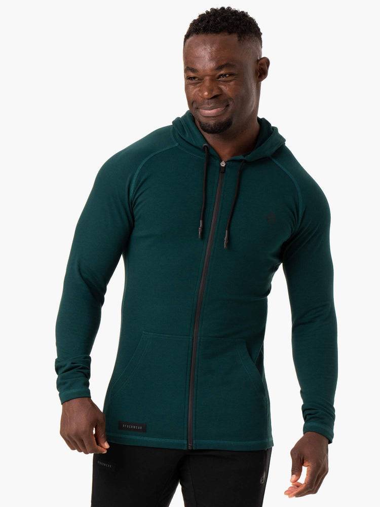 Swetry Męskie Ryderwear Men Sweaters Endurance Zip Up Jacket Zielone | PL2840SO