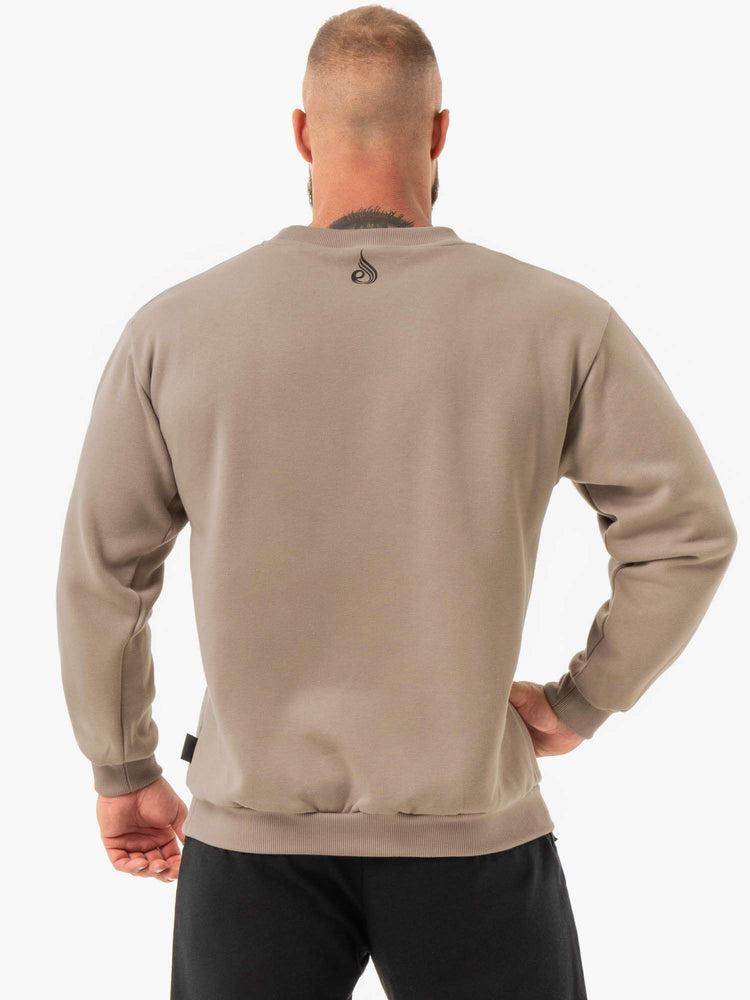 Swetry Męskie Ryderwear Men Sweaters Force Pullover Brązowe | PL2827BC