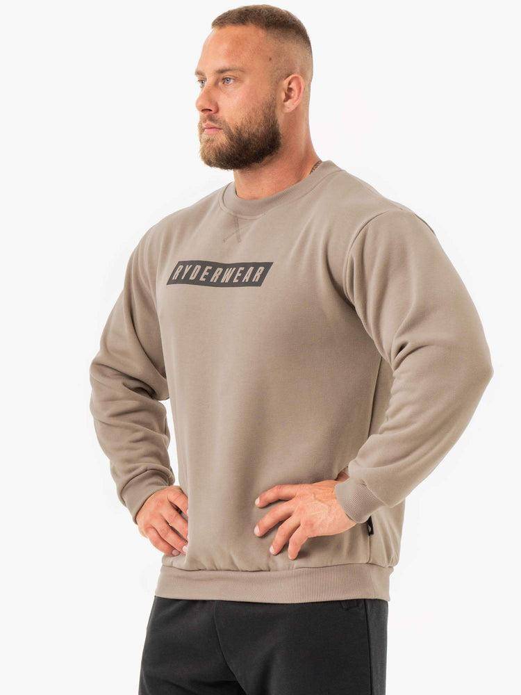 Swetry Męskie Ryderwear Men Sweaters Force Pullover Brązowe | PL2827BC