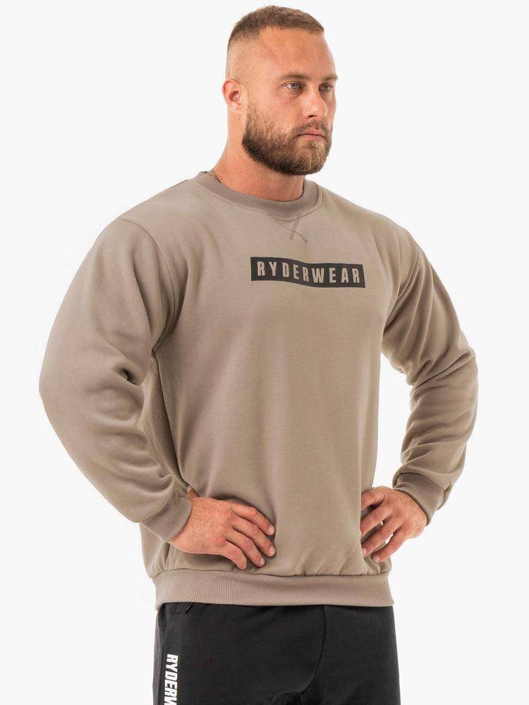 Swetry Męskie Ryderwear Men Sweaters Force Pullover Brązowe | PL2827BC