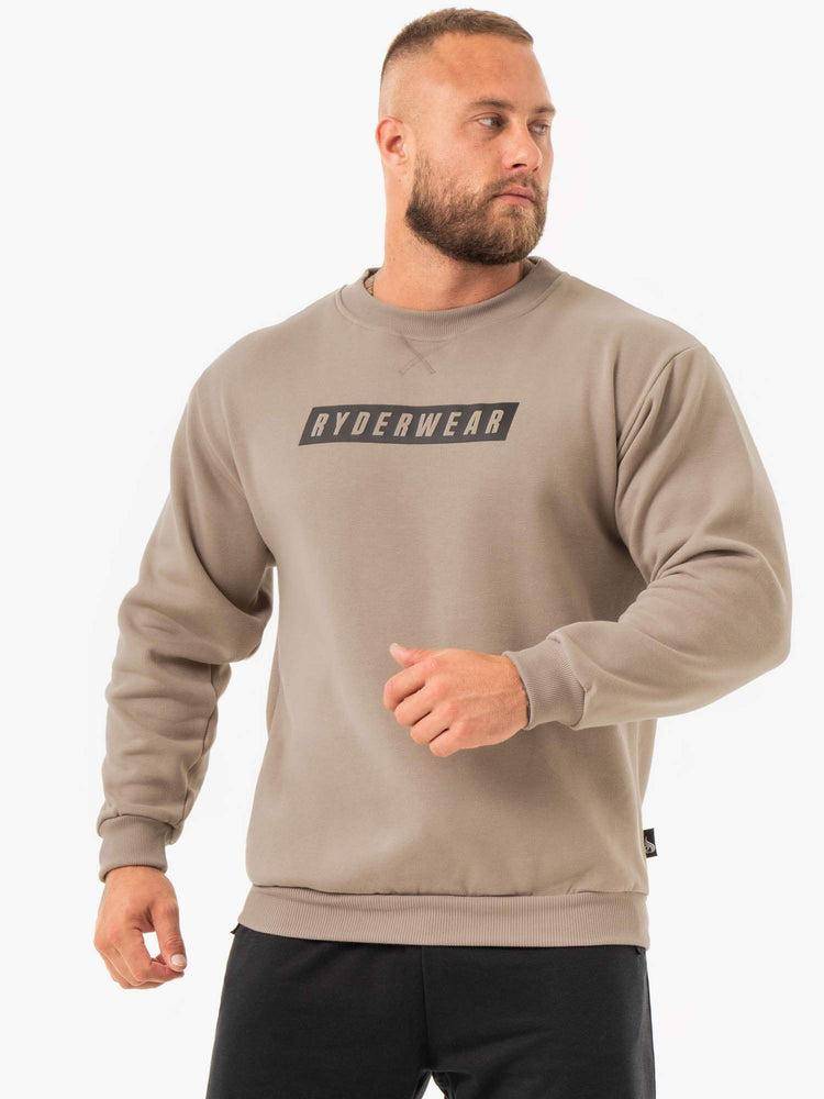 Swetry Męskie Ryderwear Men Sweaters Force Pullover Brązowe | PL2827BC