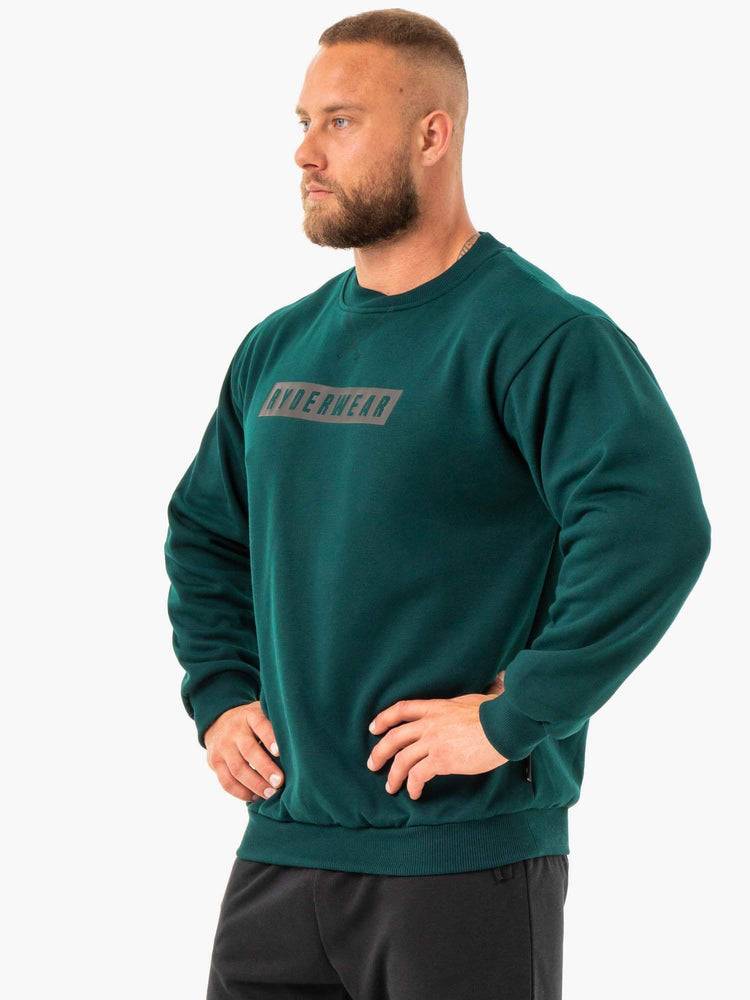 Swetry Męskie Ryderwear Men Sweaters Force Pullover Zielone | PL2828VD