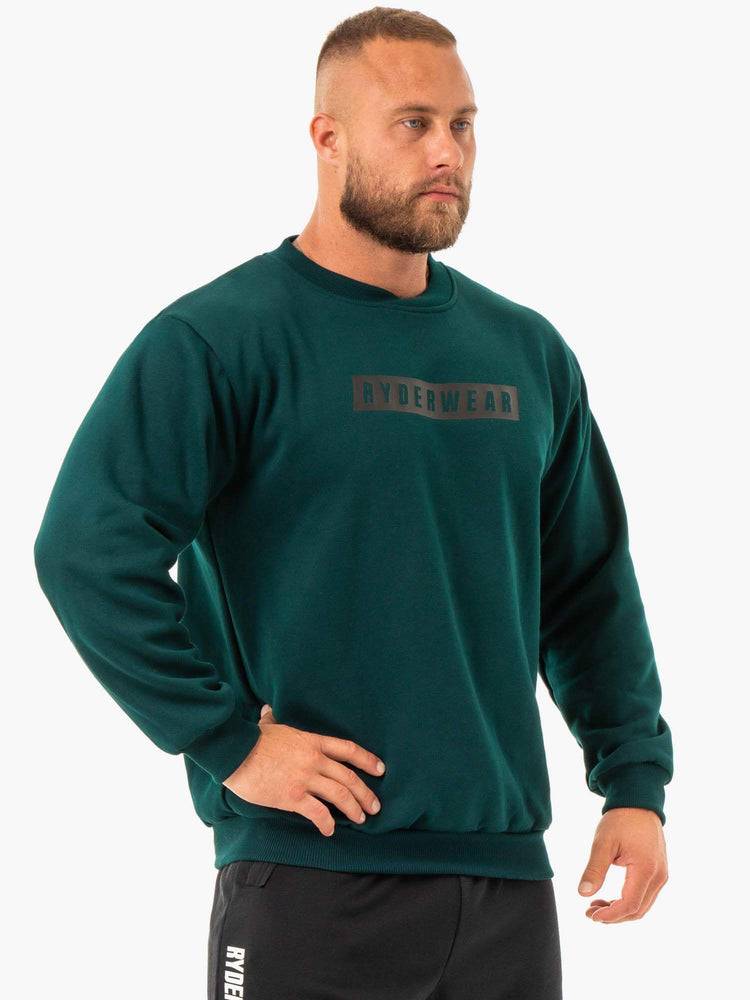 Swetry Męskie Ryderwear Men Sweaters Force Pullover Zielone | PL2828VD