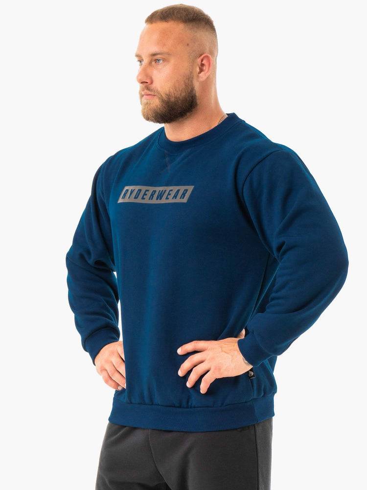 Swetry Męskie Ryderwear Men Sweaters Force Pullover Granatowe | PL2830XF