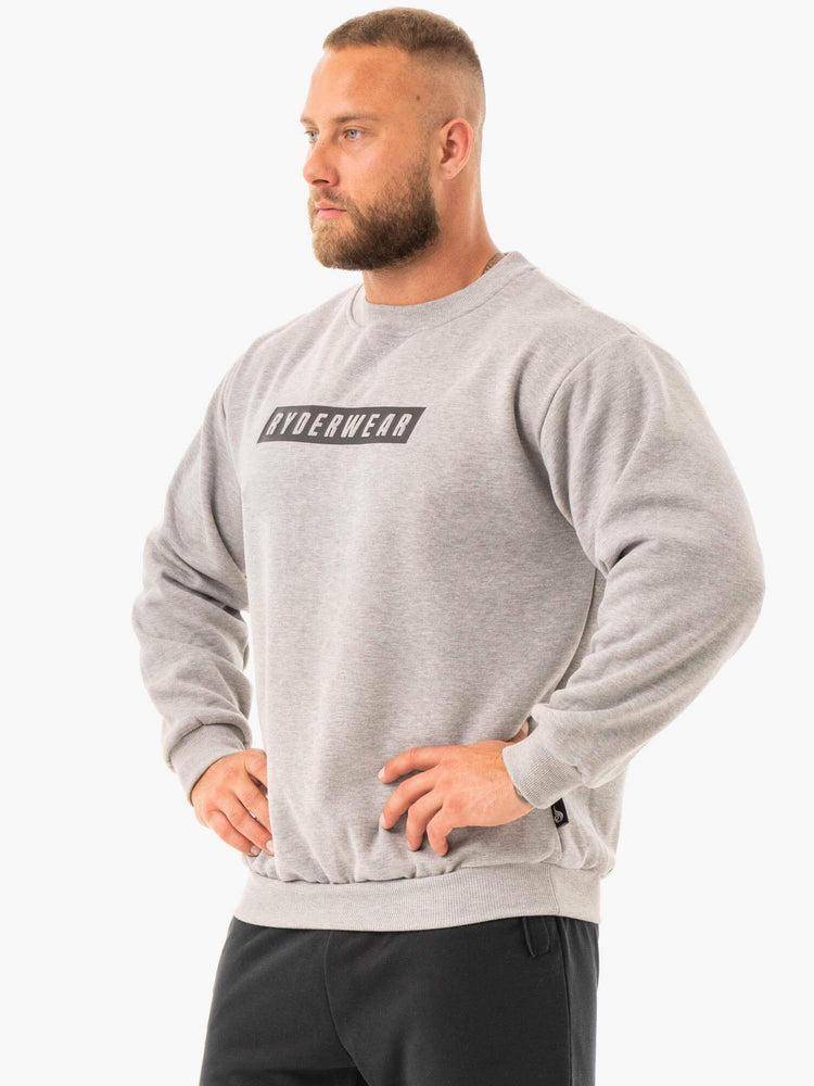 Swetry Męskie Ryderwear Men Sweaters Force Pullover Szare | PL2833KI