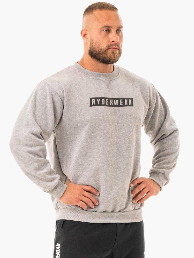 Swetry Męskie Ryderwear Men Sweaters Force Pullover Szare | PL2833KI