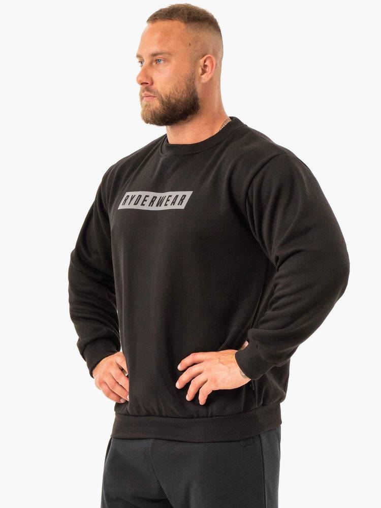 Swetry Męskie Ryderwear Men Sweaters Force Pullover Czarne | PL2834JJ