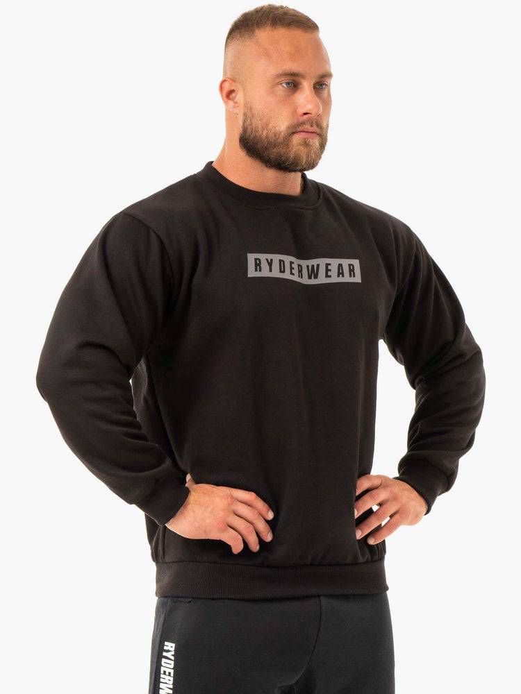 Swetry Męskie Ryderwear Men Sweaters Force Pullover Czarne | PL2834JJ