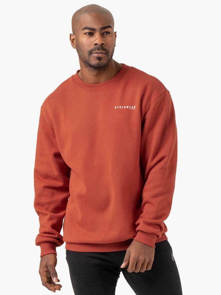 Swetry Męskie Ryderwear Men Sweaters Pursuit Pullover Czerwone | PL2823WY