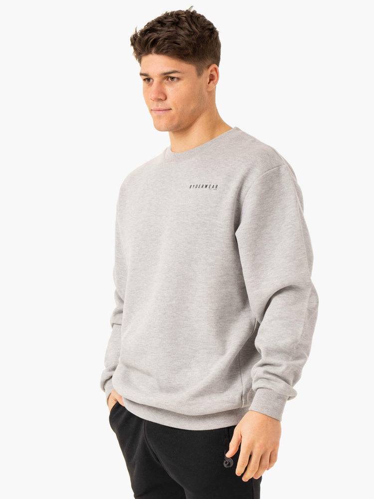 Swetry Męskie Ryderwear Men Sweaters Pursuit Pullover Głęboka Szare | PL2824QZ