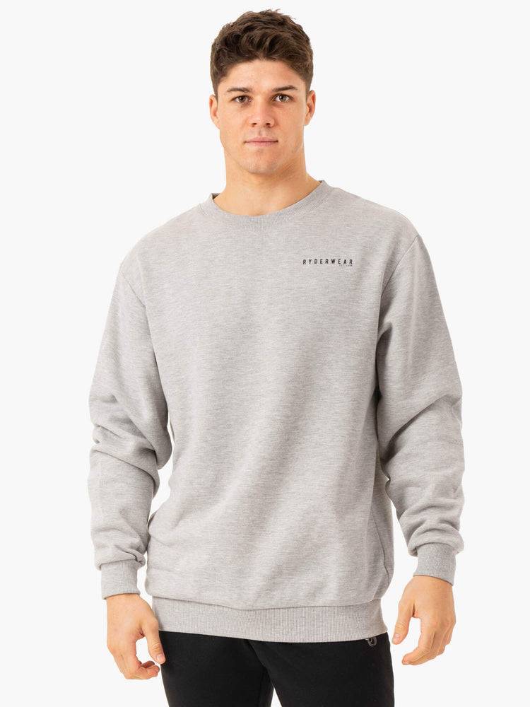 Swetry Męskie Ryderwear Men Sweaters Pursuit Pullover Głęboka Szare | PL2824QZ