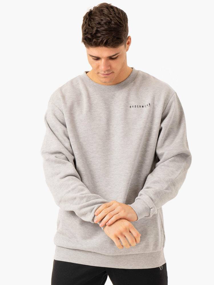 Swetry Męskie Ryderwear Men Sweaters Pursuit Pullover Głęboka Szare | PL2824QZ