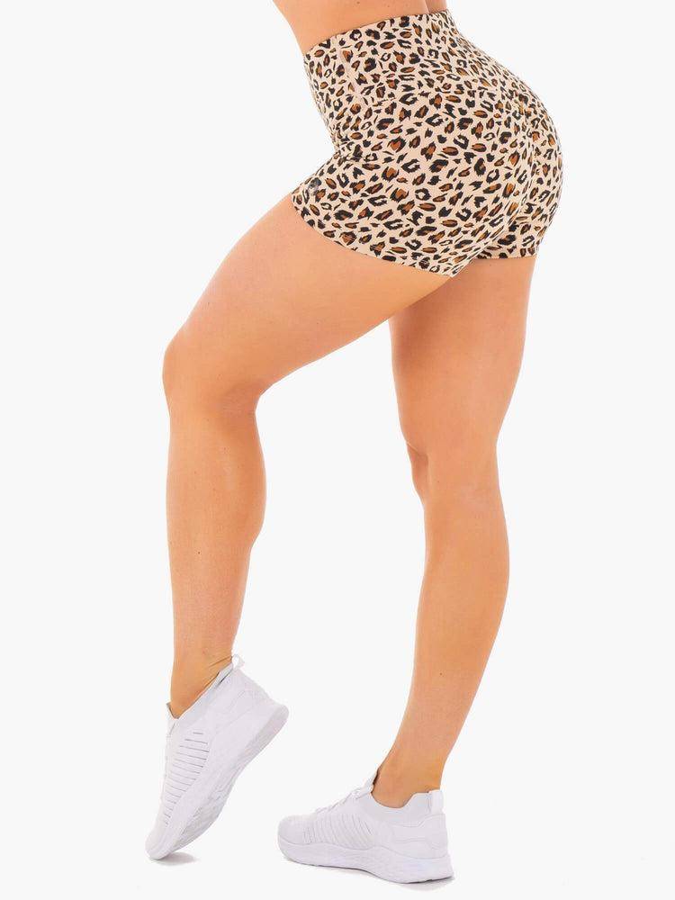 Szorty Damskie Ryderwear Women Shorts Adapt High Waisted Scrunch Beżowe Panterka | PL1940LH