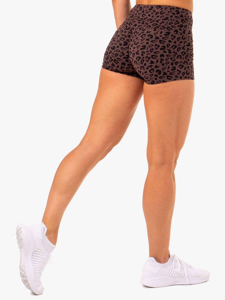 Szorty Damskie Ryderwear Women Shorts Adapt High Waisted Scrunch Czekolada Panterka | PL1968XF