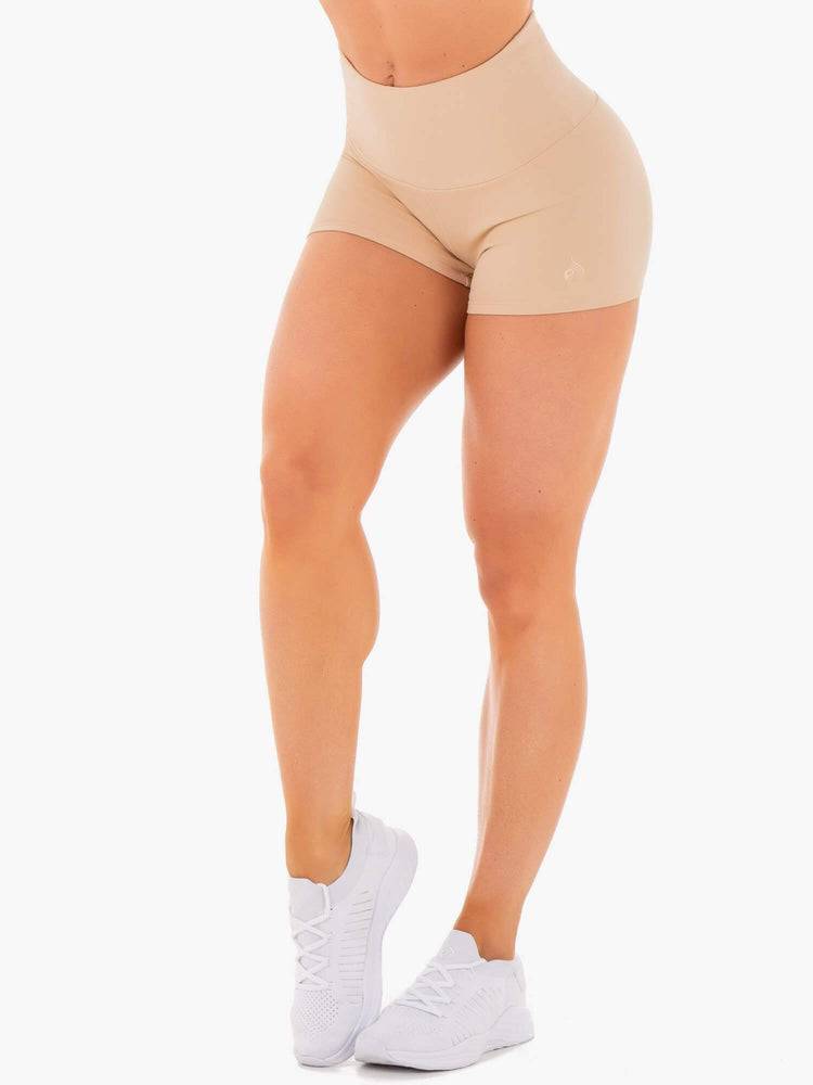 Szorty Damskie Ryderwear Women Shorts Adapt High Waisted Scrunch Beżowe | PL1973MA