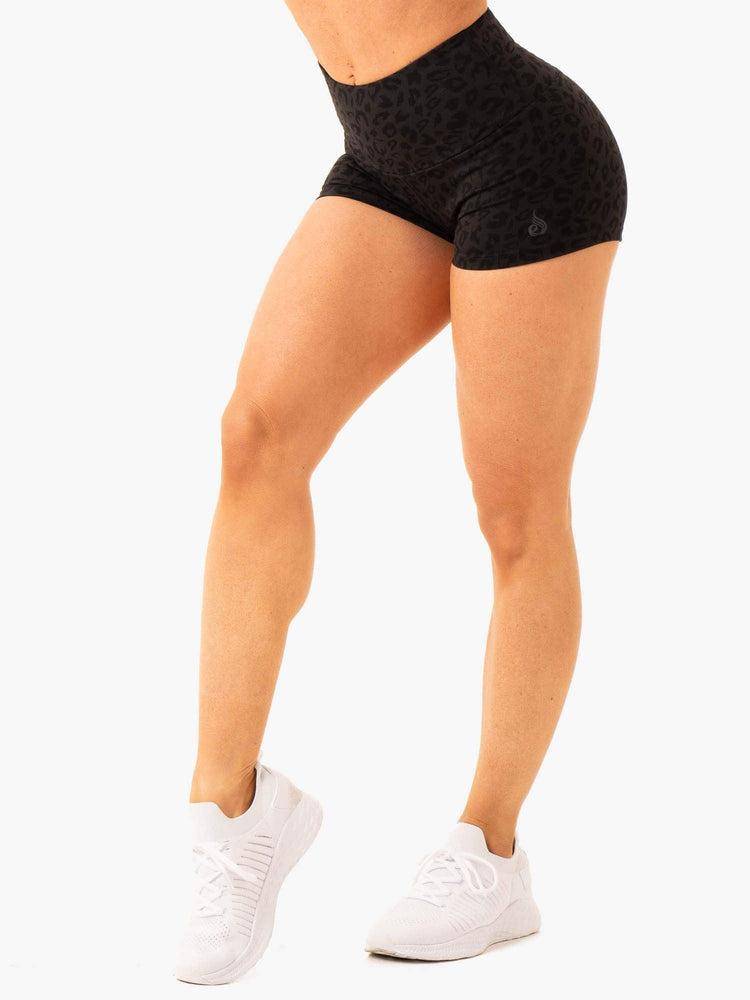 Szorty Damskie Ryderwear Women Shorts Adapt High Waisted Scrunch Panterka Czarne | PL1984AP