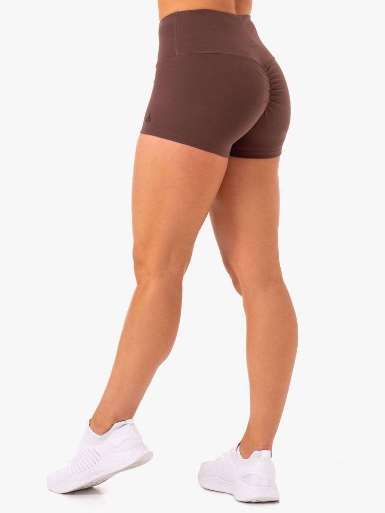 Szorty Damskie Ryderwear Women Shorts Adapt High Waisted Scrunch Czekolada | PL2148LH