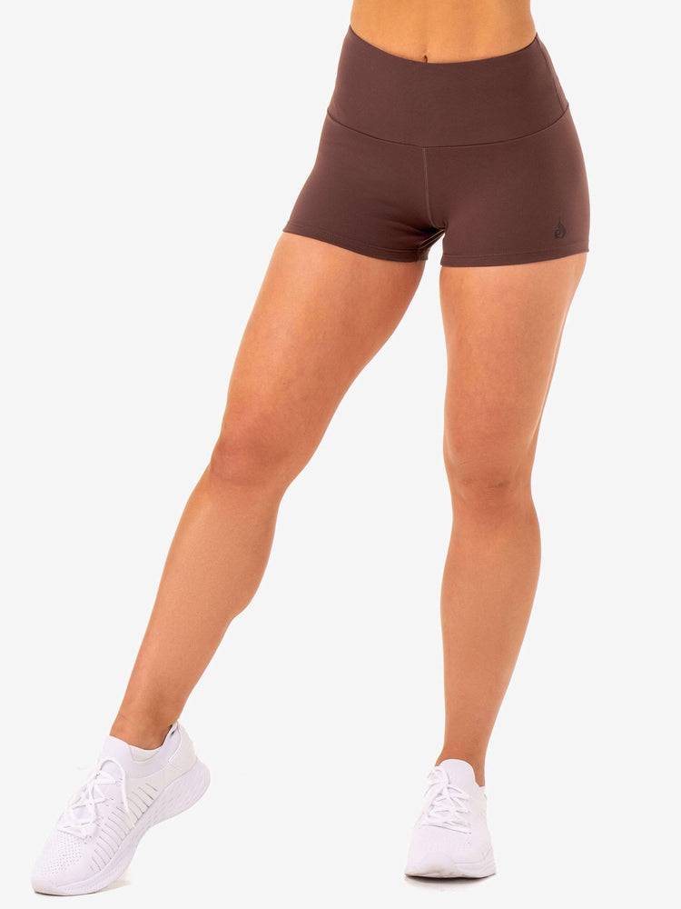 Szorty Damskie Ryderwear Women Shorts Adapt High Waisted Scrunch Czekolada | PL2148LH