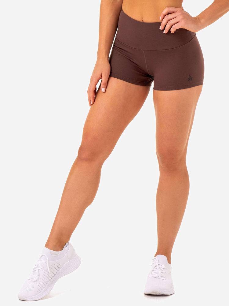 Szorty Damskie Ryderwear Women Shorts Adapt High Waisted Scrunch Czekolada | PL2148LH