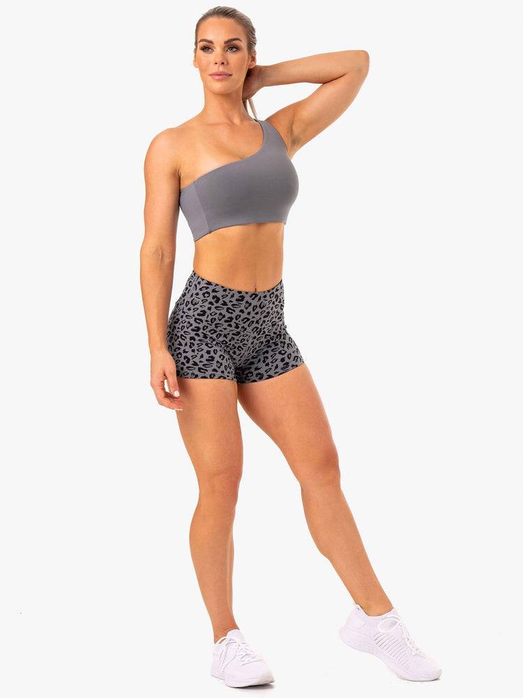 Szorty Damskie Ryderwear Women Shorts Adapt High Waisted Scrunch Szare Panterka | PL2179BC