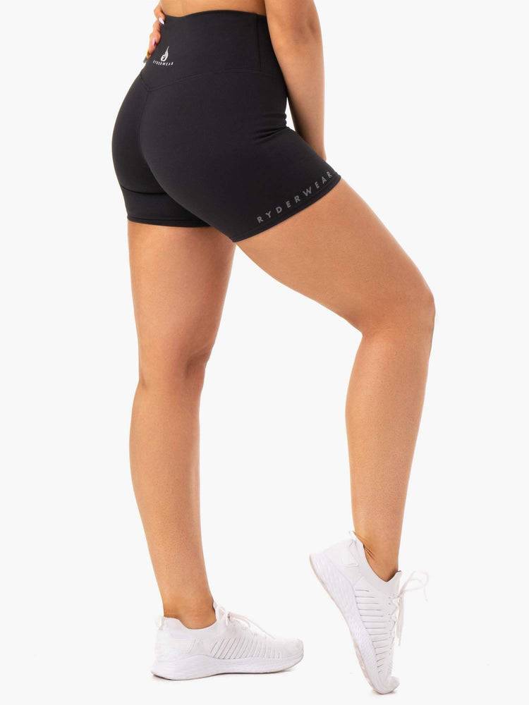 Szorty Damskie Ryderwear Women Shorts Amazon High Waisted Czarne | PL2133RW