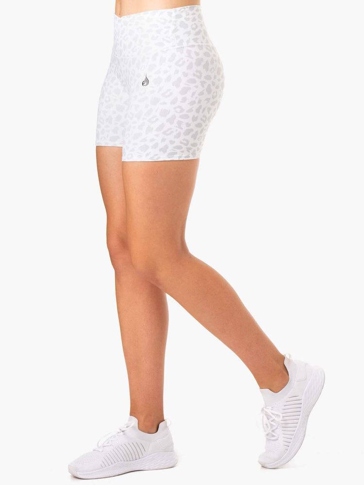 Szorty Damskie Ryderwear Women Shorts Amazon High Waisted Białe Panterka | PL2209WY