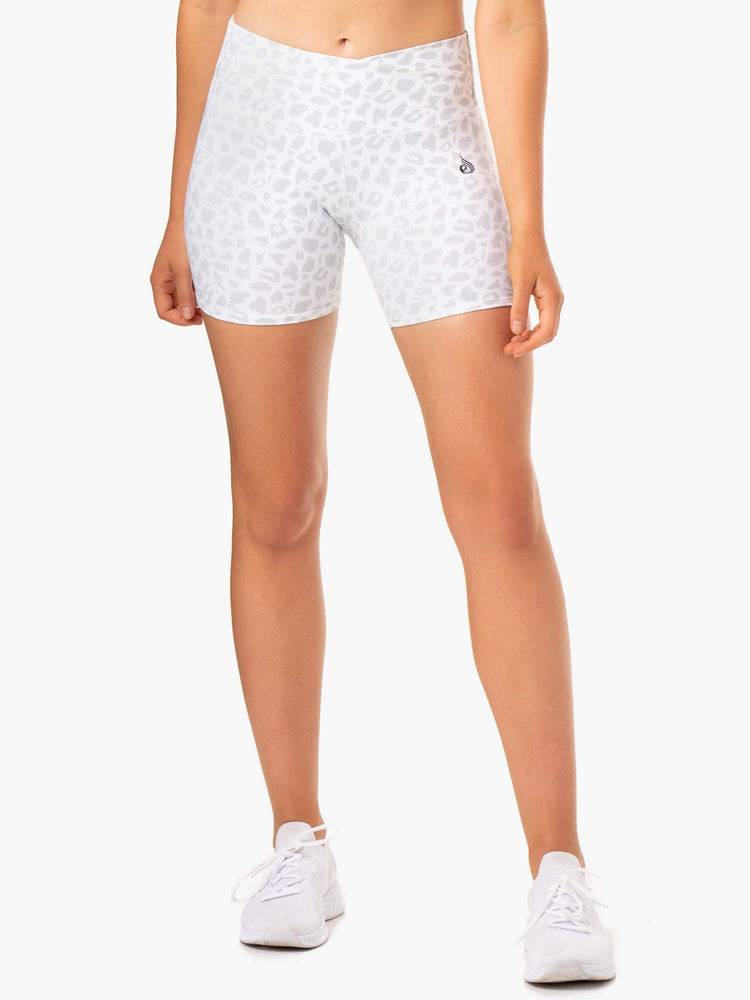 Szorty Damskie Ryderwear Women Shorts Amazon High Waisted Białe Panterka | PL2209WY