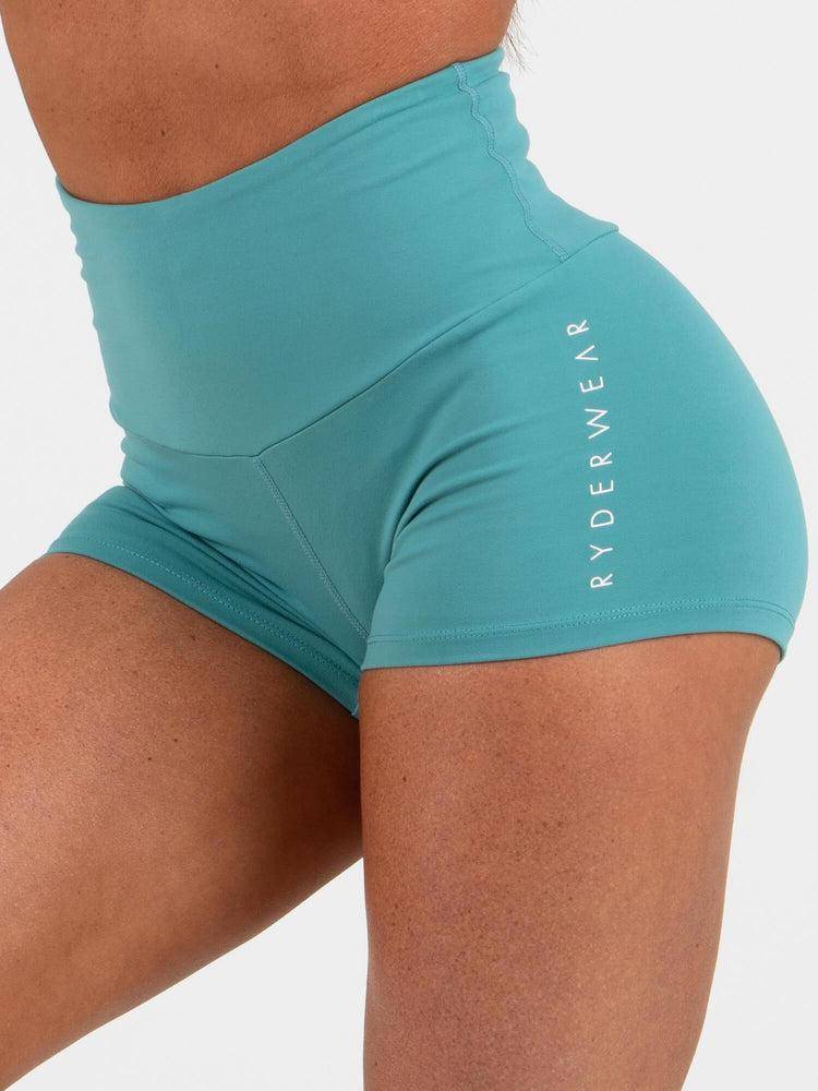 Szorty Damskie Ryderwear Women Shorts Animal Scrunch Bum Turkusowe | PL1952TV