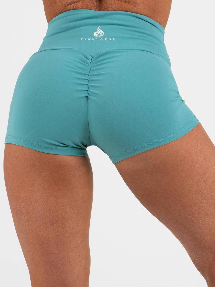 Szorty Damskie Ryderwear Women Shorts Animal Scrunch Bum Turkusowe | PL1952TV