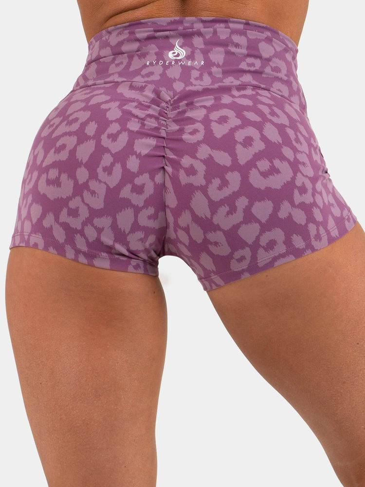 Szorty Damskie Ryderwear Women Shorts Animal Scrunch Bum Panterka Fioletowe | PL2116DN