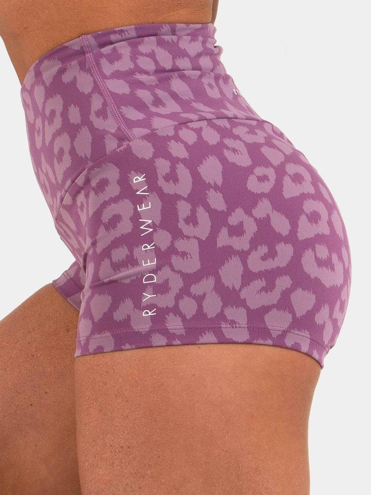 Szorty Damskie Ryderwear Women Shorts Animal Scrunch Bum Panterka Fioletowe | PL2116DN